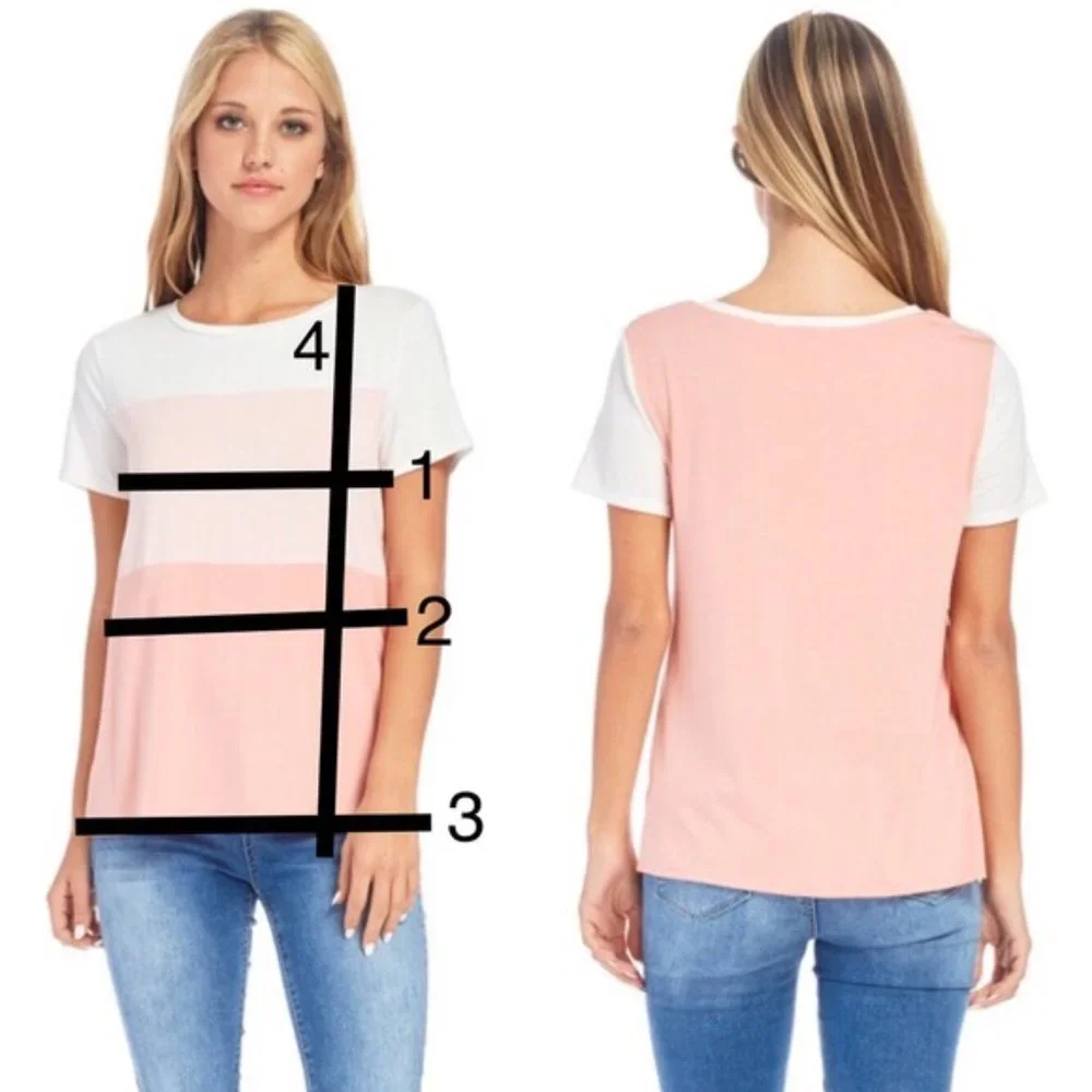 Pink Colorblock Short Sleeve Tee - Picture 7 of 8